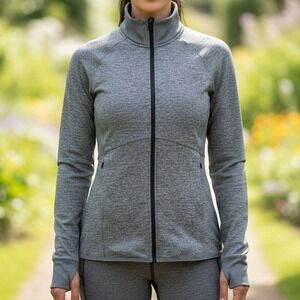 Champion C9 Womens Space Dye Full Zip Athletic Track Jacket Gray D9328C‎